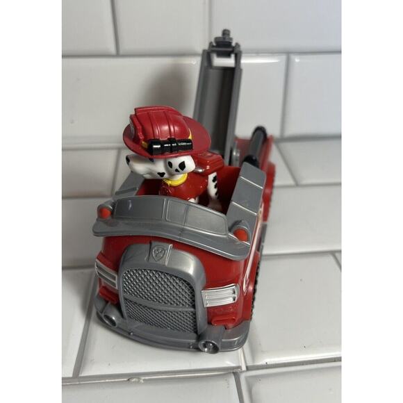 Paw Patrol Fire Truck With Posable Marshall Nick Jr Kids Toy Cartoon Character - Picture 3 of 14
